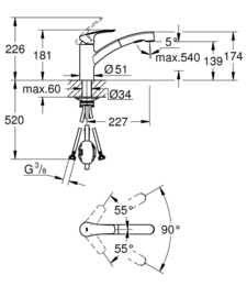 Grohe Eurosmart Prof. Keukenmengkraan Uittrekbare Uitloop 30305001