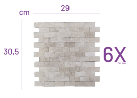 S05 Light Beige (6x) 3D Steenstrips Marmer 0,53m²
