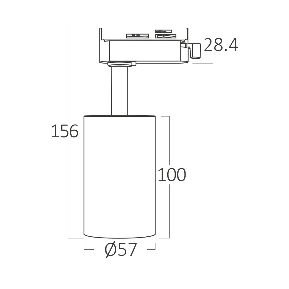 Braytron BETA TR2 White GU10 IP20 2WRS Tracklight Fixture