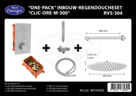 Best Design One-Pack Inbouw-Regendoucheset Clic-Ore-M-300 4014450