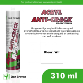 Zwaluw Acryl Anti-Crack 310ml Wit 30615174