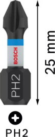 Bosch Impact Control Schroefbit PH2 25mm (2x) 2608522403