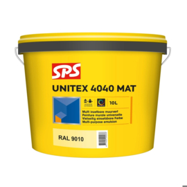 SPS Unitex Muurverf 4040 10 L RAL 9010 Bi/Bu