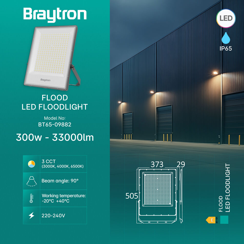 Braytron FLOOD PF 300W Grey 3IN1 IP65 LED Floodlight