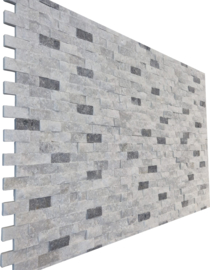 S08 White Grey (6x) 3D Steenstrips Marmer 0,53m²