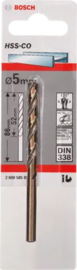 Bosch Metaalboor HSS-Co Ø5.0 x 52 x 86mm DIN 338. 2608585851