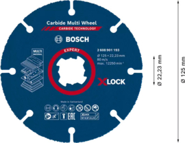 Bosch Expert Carbide Multi Wheel X-LOCK Doorslijpschijf Ø125mm 2608901193