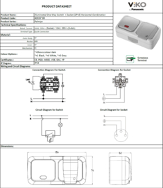 Viko Combinatie Schakelaar met controlelamp / WCD+RA Hori. Palmiye Grijs 90555599