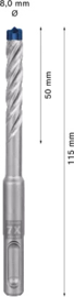 Bosch Expert SDS plus-7X Hamerboor 8 x 50 x 115mm 2608900087