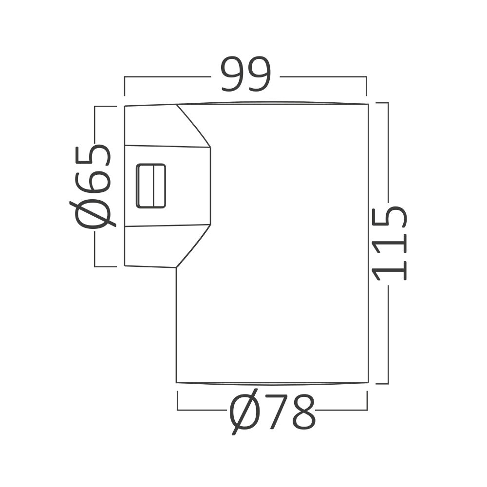 Braytron VEKTA D WL.1 Grey 1x9W 3IN1 IP65 Wall Light