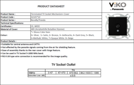 Viko TV (Coax) inbouwdoos End + plaat Novella Black 92105510