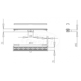 Titan 80SF BLACK + Rooster RVS Drain 80 cm