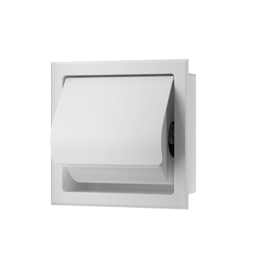 Rocko Toiletrolhouder met Klep Inbouw Mat Wit