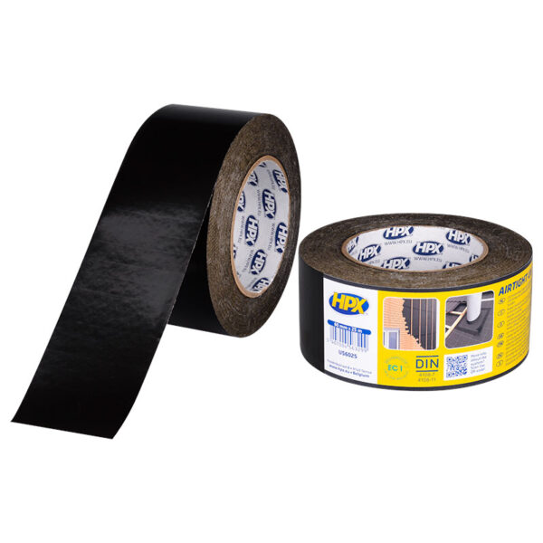 HPX UV-bestendige PE Tape Zwart 60mm x 25m US6025