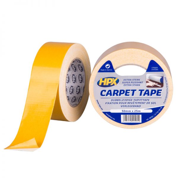 HPX Dubbelzijdige tapijttape - Wit 50mm x 25m CT5025