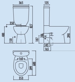 Creavit SD3842 Duoblok WC (AO) (PK)
