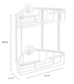 Wire Basket Matt White 2 Layers 25 x 13,1 x 30 cm. 3410010