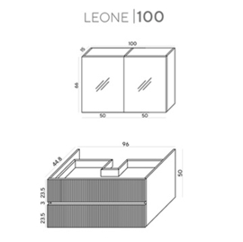 Wome Leone Wit 100cm Badmeubelset