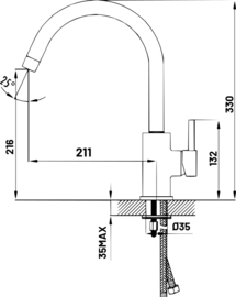 Creavit FICUS Eenhendel Keukenmengkraan Hoog FC7798