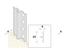 Guide- Afreiprofiel 1106 300cm (6 mm)