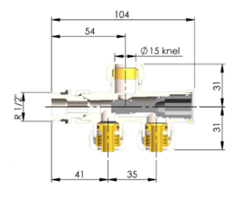 Pentec Onderblok M22-1/2 Afsluitbaar 1652-1-01-01