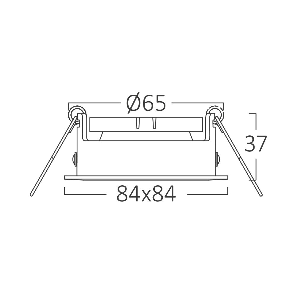 Braytron TETRA SQUARE Black Downlight