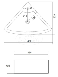 Best Design "Floor" Hoek Fontein 32,5x32,5cm Wit