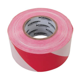 Fixman Afzetlint 70 mm. x 500 m. ROOD/WIT