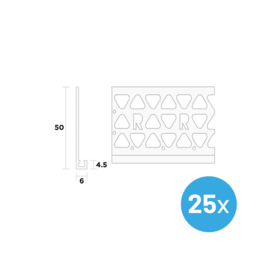 RS PVC 3106-260 Bundel Stucstopprofiel PVC 6 mm. (25x)