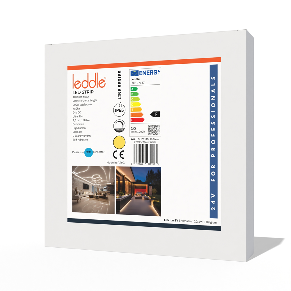 Leddle LED Strip 24V 10W/m, Dim. 2700K-LDL