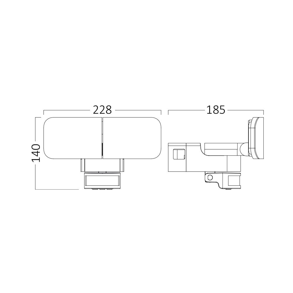 Braytron MILES W2 White 30W 4000K IP54 Wall Light