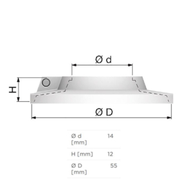 Flamco Rozet Ø14mm Enkel Wit kunststof RKW 12114 (50x)