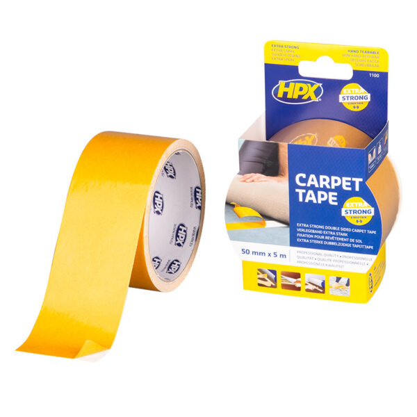 HPX Dubbelzijdige tapijttape - Wit 50mm x 5m CT5005