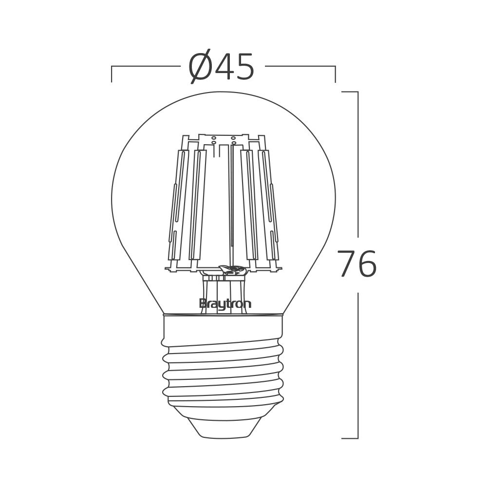 Braytron 4W E27 G45 CLEAR 2700K LED Bulb