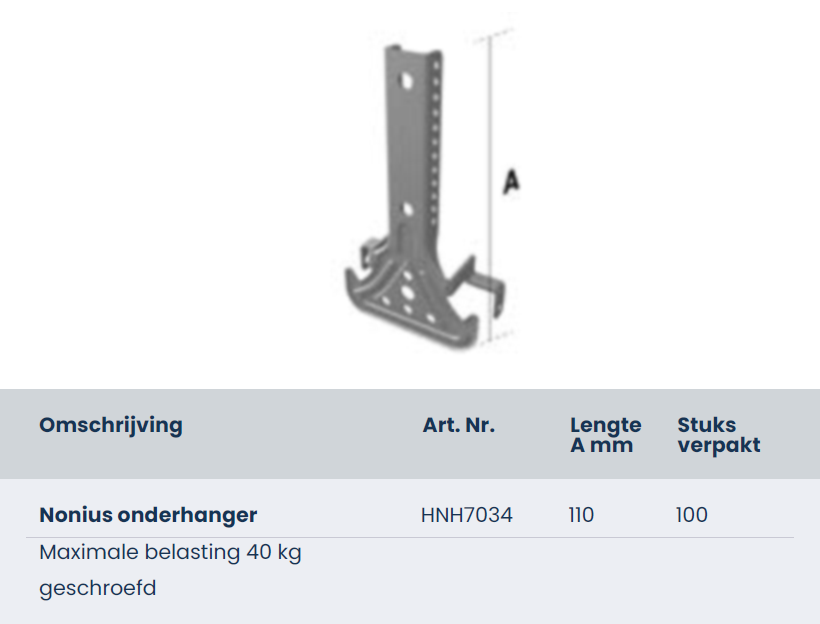 Noniushanger, doos 100 stuks HNH7034