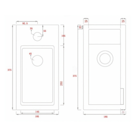 Differnz Helios fonteinset rechthoekig 36 x 18 x 9 cm Wit Links