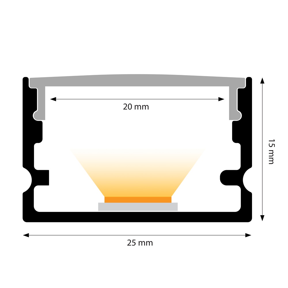 Leddle 2m LED Profile Multi BLACK Alu LDP