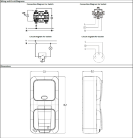 Viko Combinatie Lamp met controlelamp / WCD+RA Vert. Palmiye Grijs 90555793