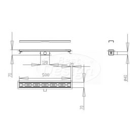 Titan 50SF BLACK + Rooster RVS Drain 50 cm