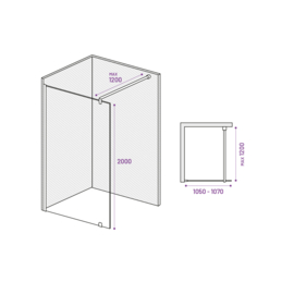 Inloopdouche 1100 NANO 8mm Glas 105-107cm