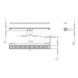 Titan 100SF BLACK + Rooster RVS Drain 100 cm