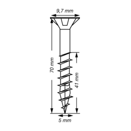 SPAX Uni. Schroef WIROX 5.0 x 70 T20 T-Star Plus (200x) 4191010500706