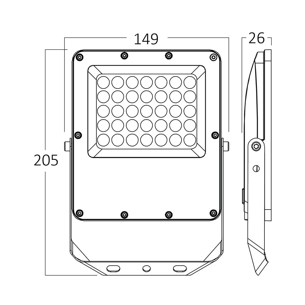 Braytron FLOOD PF 30W Grey 3IN1 IP65 LED Floodlight
