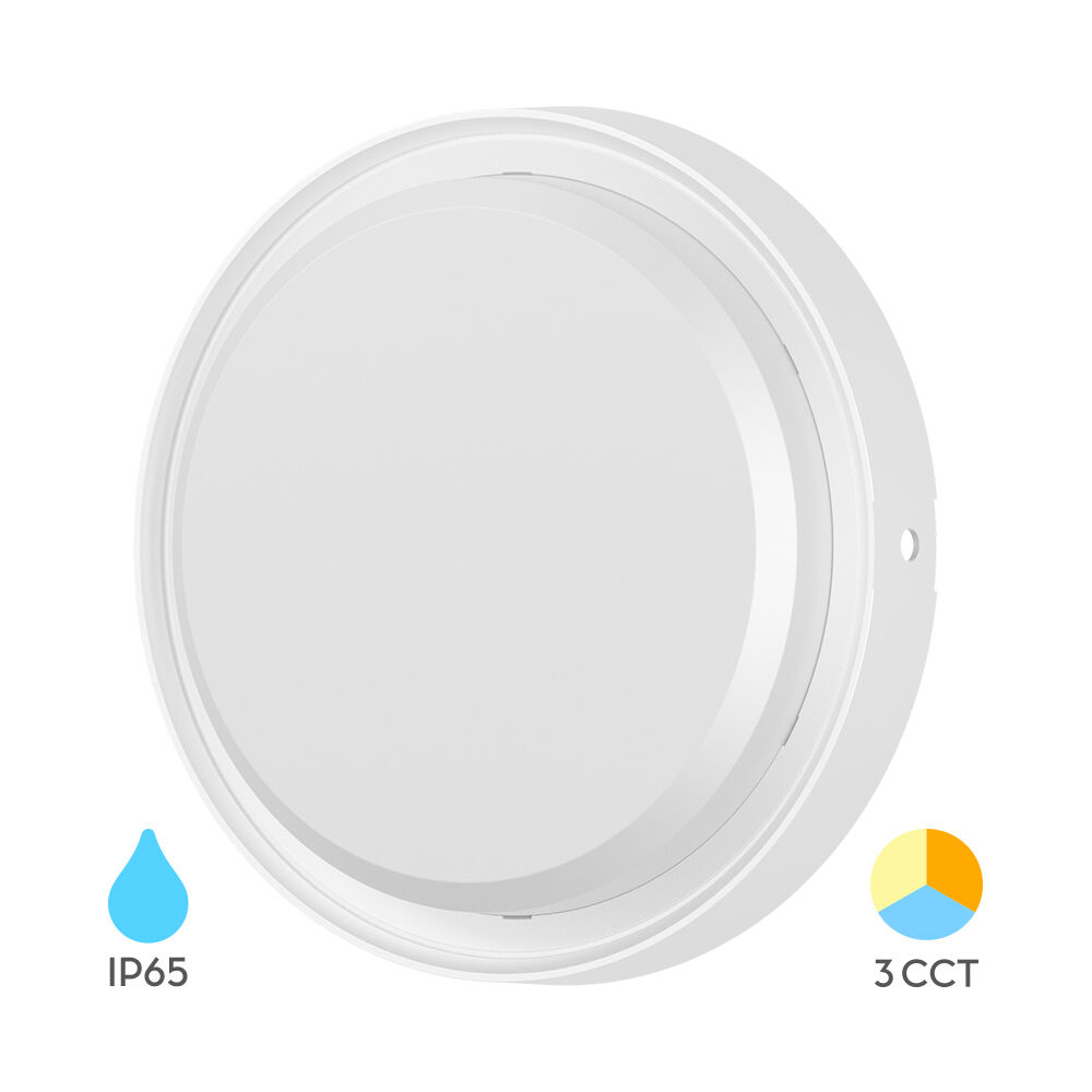 Braytron BULKHEAD 18W RND WHITE 3IN1 CCT IP65 LED BULKHEAD