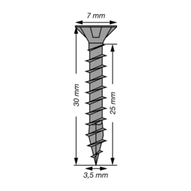 SPAX Uni. Schroef Zwart 3.5 x 30 T20 VZ-VD T-Star Plus (75x) 4191040350302