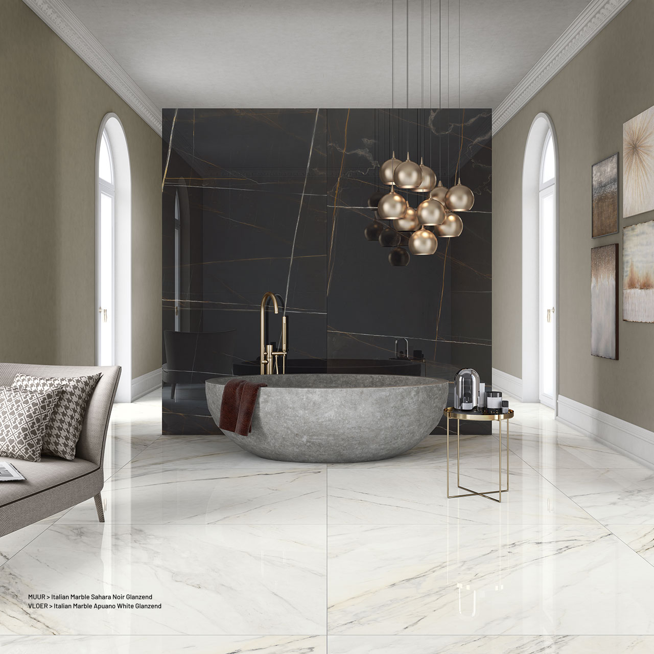 KALE IM APUANO WHITE POLISHED Vloertegel 60x120cm