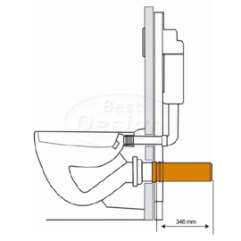 HAAS 3964 WC Aansluitstuk Recht Ø90/110 L=346mm