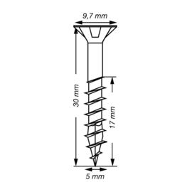 SPAX Uni. Schroef WIROX 5.0 x 30 T20 T-Star Plus (50x) 4191010500302