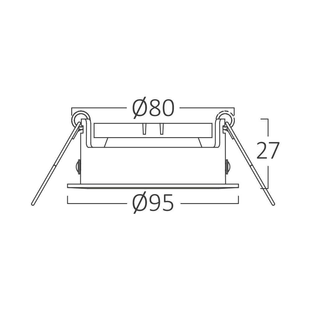 Braytron TETRA E RND Black IP20 Spotlight Fixture