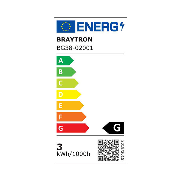 Braytron VEKTA B WLR S. Black 3W 3000K IP65 Wall Fixture